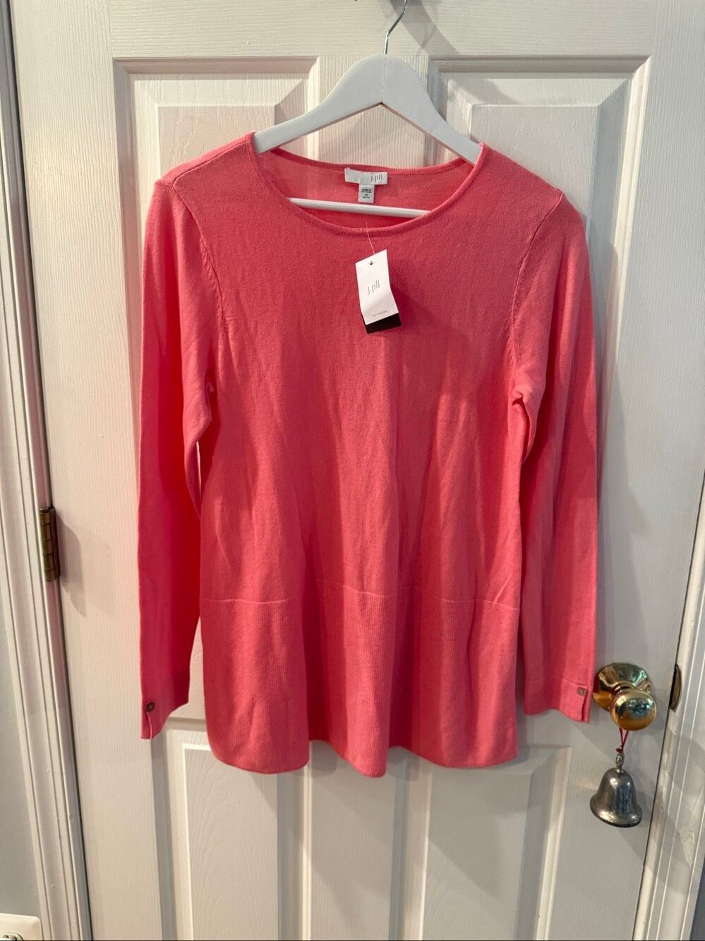 J. Jill Peachy Pink Light Weight Button Accent Sweater NWT Sz XSP
